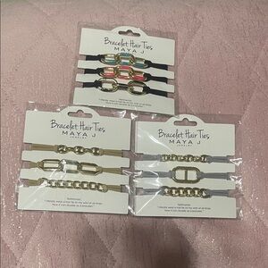 Maya Bracelet Hair Ties - Black, Gold, Pink